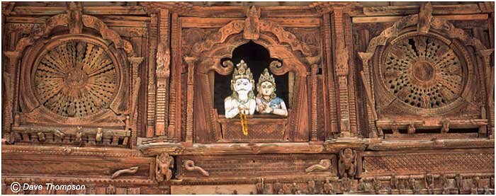Wood carvings - temple in Durbar Square, Kathmandu